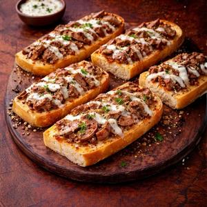 Garlic Bread with Cheese and Doner